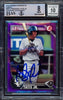 Fernando Tatis Jr. Autographed 2016 Bowman Prospect Purple Rookie Card #BP17 San Diego Padres BGS 8 Auto Grade Gem Mint 10 #246/250 Beckett BAS #15350690