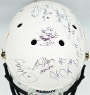 College Football's Best Heisman Winners Autographed White Shutt Authentic Full Size Helmet With 24 Signatures Including Barry Sanders Steiner Holo #SS149806