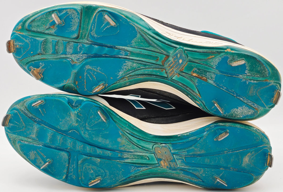 Robinson Cano Autographed Pair of Game Used Black & Teal New Balance Revlite Cleats Seattle Mariners PSA/DNA #7A96543 & 7A96544