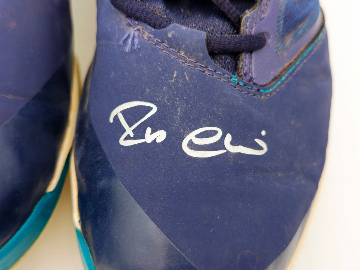 Robinson Cano Autographed Pair of Game Used Blue, Gold & Teal New Balance Revlite Cleats Seattle Mariners PSA/DNA #7A96537 & 7A96538