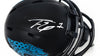 Travis Etienne Autographed Jacksonville Jaguars Eclipse Black Speed Mini Helmet Beckett BAS Witness Stock #225125