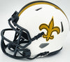 Alvin Kamara Autographed New Orleans Saints Lunar Eclipse White Speed Mini Helmet Beckett BAS Witness Stock #224823