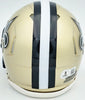 Alvin Kamara Autographed New Orleans Saints Gold Speed Mini Helmet Beckett BAS Witness Stock #224824