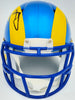 Aaron Donald Autographed Los Angeles Rams Blue Speed Mini Helmet Beckett BAS Witness Stock #224833