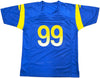 Los Angeles Rams Aaron Donald Autographed Blue Jersey Beckett BAS Witness Stock #224834