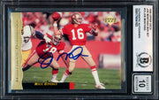 Joe Montana Autographed 1995 Upper Deck Card #13 San Francisco 49ers Auto Grade Gem Mint 10 Beckett BAS Stock #238915
