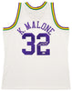 Utah Jazz Karl Malone Autographed White & Purple Authentic Mitchell & Ness Jersey Size XL Beckett BAS Stock #211875