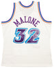 Utah Jazz Karl Malone Autographed White Authentic Mitchell & Ness Jersey Size XL Beckett BAS Stock #211873