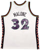 Utah Jazz Karl Malone Autographed White & Purple Authentic Mitchell & Ness 1995 All Star Game Jersey Size XL Beckett BAS Stock #211885