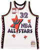 Utah Jazz Karl Malone Autographed White & Purple Authentic Mitchell & Ness 1995 All Star Game Jersey Size XL Beckett BAS Stock #211885