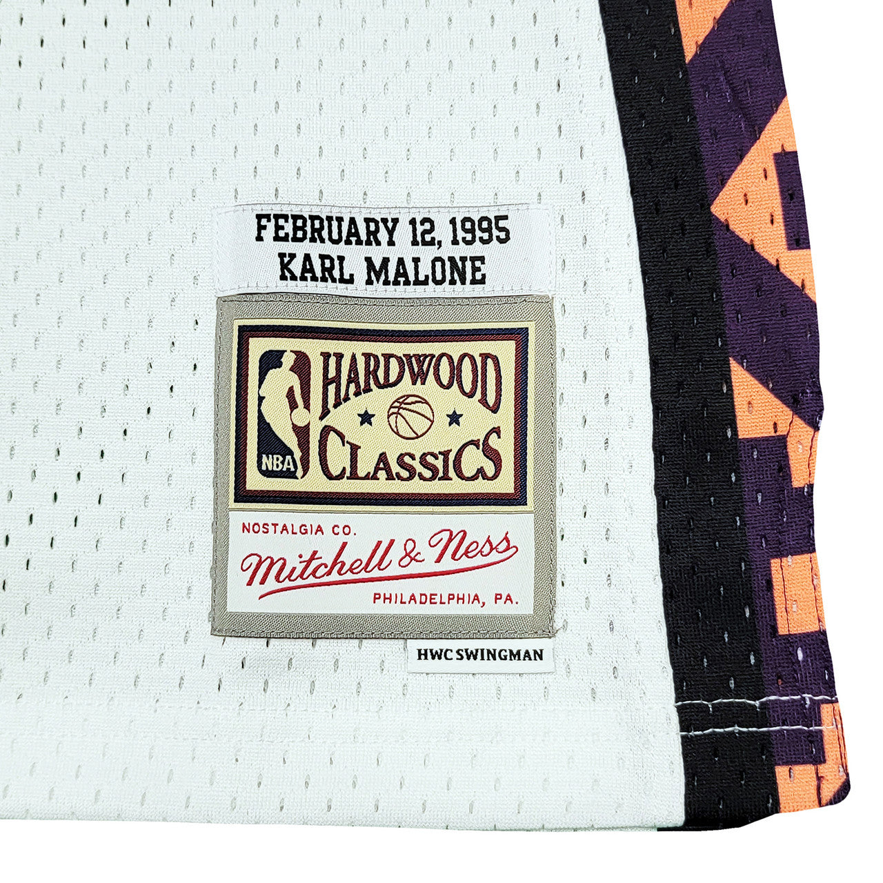 Utah Jazz Karl Malone Autographed White & Purple Authentic Mitchell & Ness 1995 All Star Game Jersey Size XL Beckett BAS Stock #211885