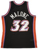 Utah Jazz Karl Malone Autographed Black Authentic Mitchell & Ness Jersey Size L Beckett BAS Witness Stock #211878