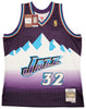 Utah Jazz Karl Malone Autographed Purple & Teal Authentic Mitchell & Ness Jersey Size XL Beckett BAS Witness Stock #211883