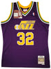 Utah Jazz Karl Malone Autographed Purple Authentic Mitchell & Ness Jersey Size L Beckett BAS Witness Stock #211882