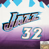 Utah Jazz Karl Malone Autographed Purple & Teal Authentic Mitchell & Ness Jersey Size L Beckett BAS Witness Stock #211884