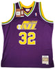 Utah Jazz Karl Malone Autographed Purple Authentic Mitchell & Ness Jersey Size XL Beckett BAS Witness Stock #211881