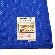 Utah Jazz Karl Malone Autographed Blue Authentic Mitchell & Ness 1992 All Star Game Jersey Size XL Beckett BAS Witness Stock #211879