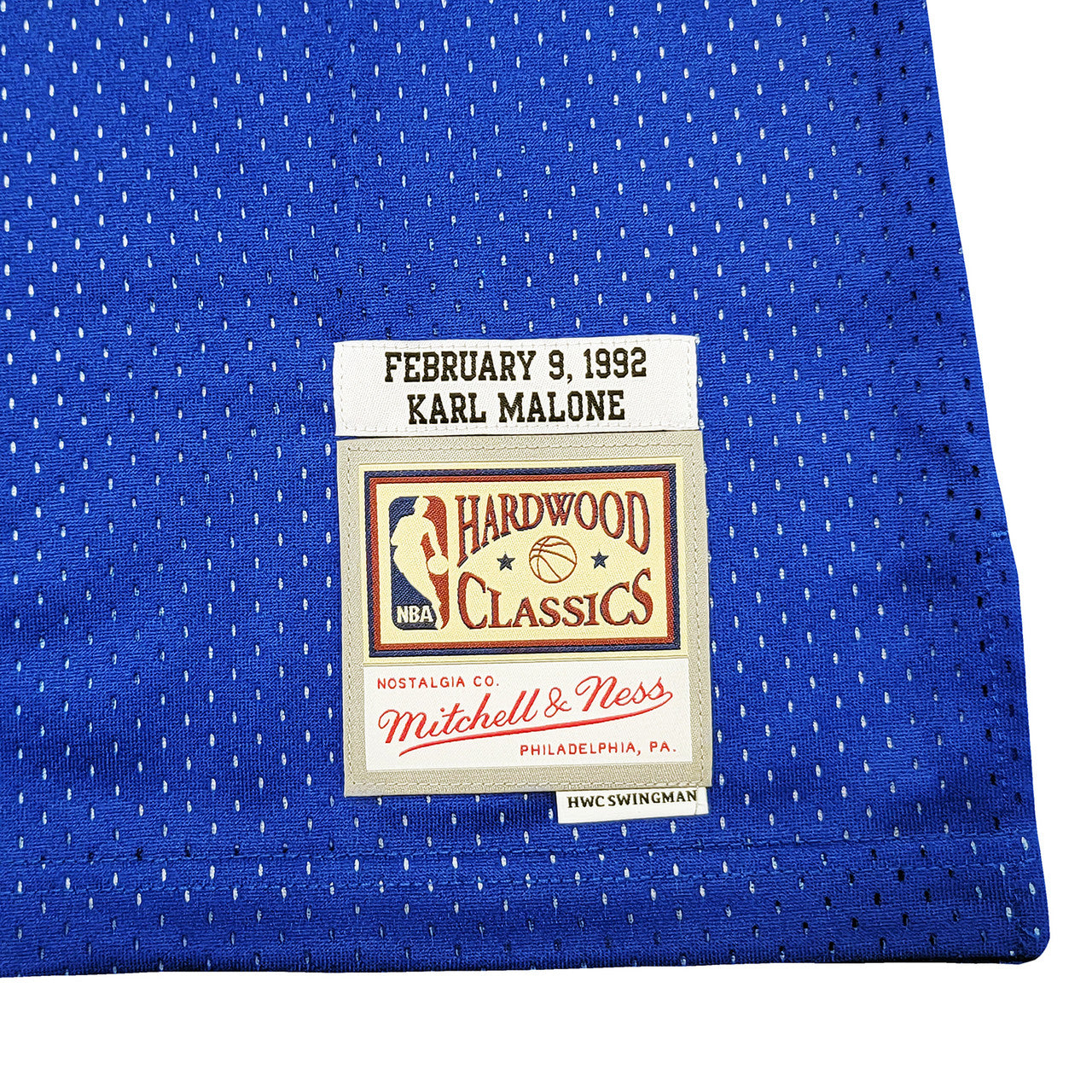 Utah Jazz Karl Malone Autographed Blue Authentic Mitchell & Ness 1992 All Star Game Jersey Size XL Beckett BAS Witness Stock #211879