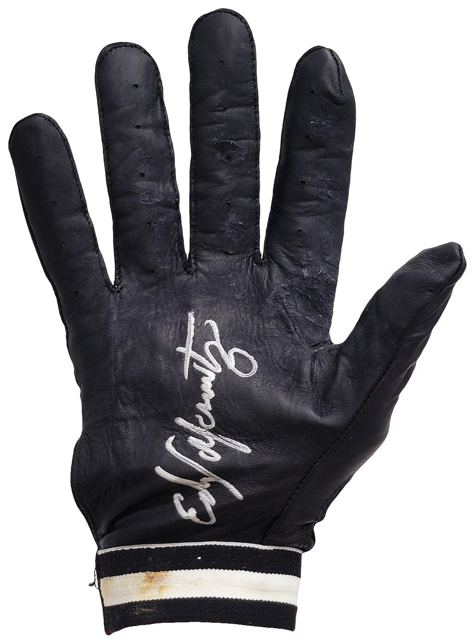 Edgar Martinez Autographed Franklin Game Used Black Batting Gloves Seattle Mariners With Signed Certificate Stock #211908