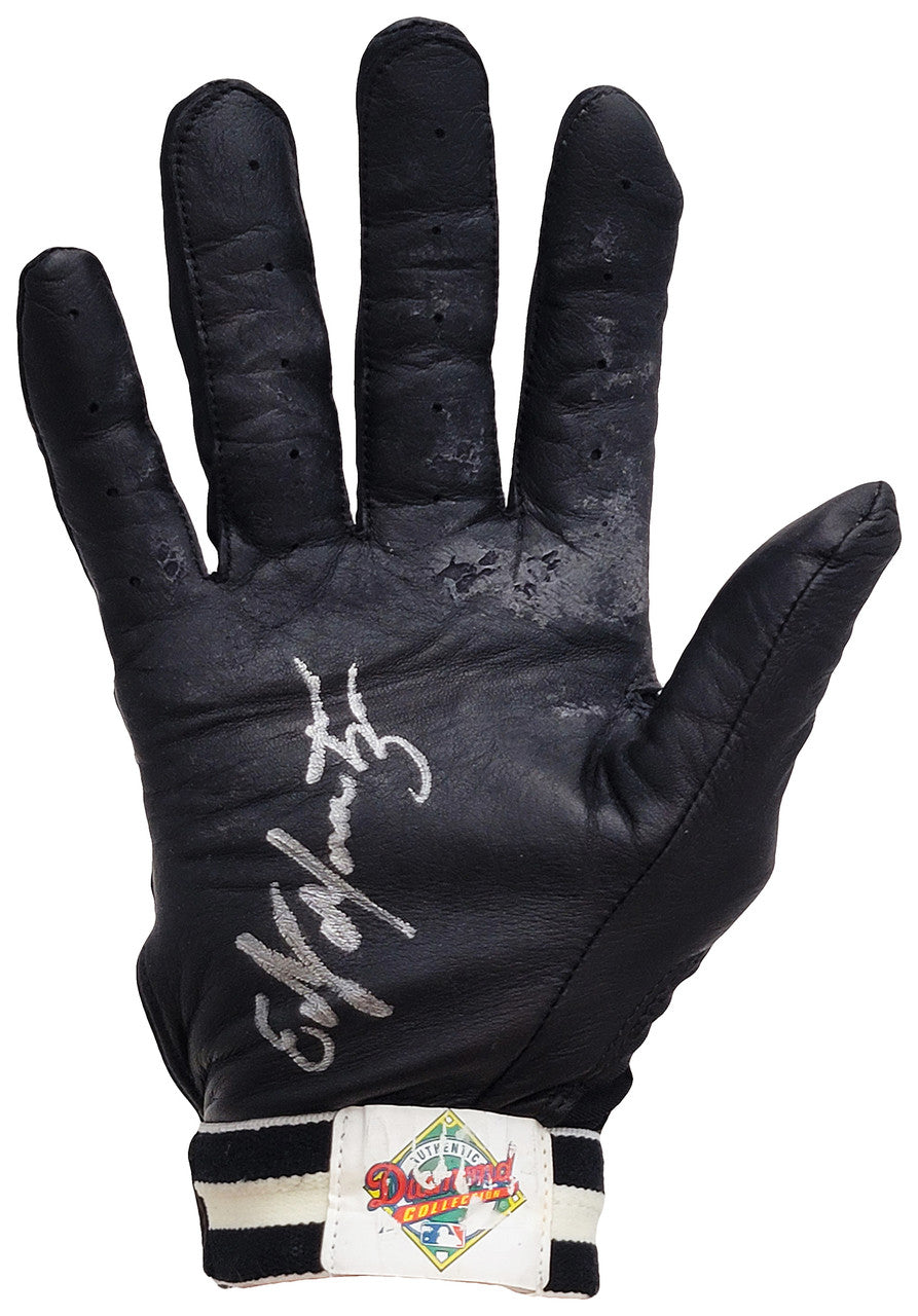 Edgar Martinez Autographed Franklin Diamond Collection Game Used Black Batting Gloves Seattle Mariners With Signed Certificate Stock #211909