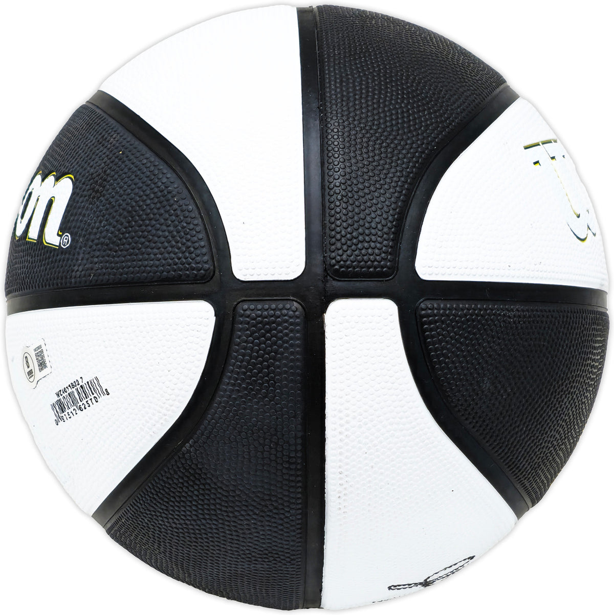 John Stockton Autographed Black & White Team Tribute Utah Jazz Logo Basketball Beckett BAS Witness Stock #224370