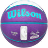 John Stockton Autographed Purple City Edition Basketball Utah Jazz With Mountains Beckett BAS Witness Stock #224372