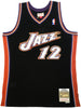 Utah Jazz John Stockton Autographed Black Authentic Mitchell & Ness 1998-99 Hardwood Classic Swingman Jersey Size L Beckett BAS Witness Stock #224356