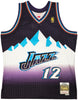 Utah Jazz John Stockton Autographed Purple Authentic Mitchell & Ness 1996-97 Hardwood Classic Swingman Road Jersey Size XL Beckett BAS Witness Stock #224347