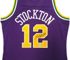 Utah Jazz John Stockton Autographed Purple Authentic Mitchell & Ness 1991-92 Hardwood Classic Swingman Jersey Size L Beckett BAS Witness Stock #224354