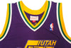 Utah Jazz John Stockton Autographed Purple Authentic Mitchell & Ness 1991-92 Hardwood Classic Swingman Jersey Size L Beckett BAS Witness Stock #224354