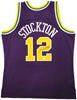 Utah Jazz John Stockton Autographed Purple Authentic Mitchell & Ness 1991-92 Hardwood Classic Swingman Jersey Size XL Beckett BAS Witness Stock #224355