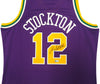 Utah Jazz John Stockton Autographed Purple Authentic Mitchell & Ness 1991-92 Hardwood Classic Swingman Jersey Size XL Beckett BAS Witness Stock #224355
