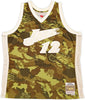 Utah Jazz John Stockton Autographed Green Authentic Mitchell & Ness 1998-99 Hardwood Classic Swingman Ghost Camo Jersey Size XXL Beckett BAS Witness Stock #224350