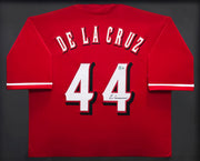 Cincinnati Reds Elly De La Cruz Autographed Framed Red Jersey Beckett BAS QR Stock #239066