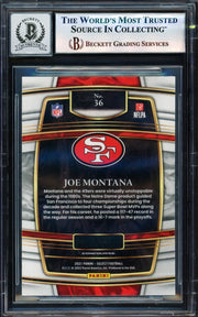 Joe Montana Autographed 2021 Select Card #36 San Francisco 49ers Auto Grade Gem Mint 10 Beckett BAS #17604684