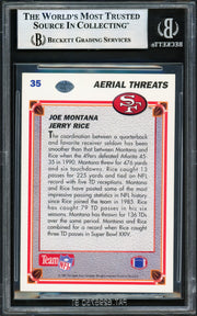 Joe Montana Autographed 1991 Upper Deck Card #35 San Francisco 49ers Beckett BAS #17606144