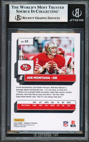 Joe Montana Autographed 2022 Donruss Card #23 San Francisco 49ers Beckett BAS #17606317