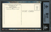 Joe DiMaggio Autographed Hall of Fame HOF Plaque Postcard New York Yankees Beckett BAS #12059141