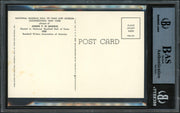 Joe DiMaggio Autographed Hall of Fame HOF Plaque Postcard New York Yankees Beckett BAS #12059147