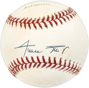 Willie Mays Autographed Official NL Stat Logo Baseball San Francisco Giants Beckett BAS #AE31067