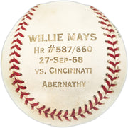 Willie Mays Autographed Official NL Stat Logo Baseball San Francisco Giants Beckett BAS #AE31067