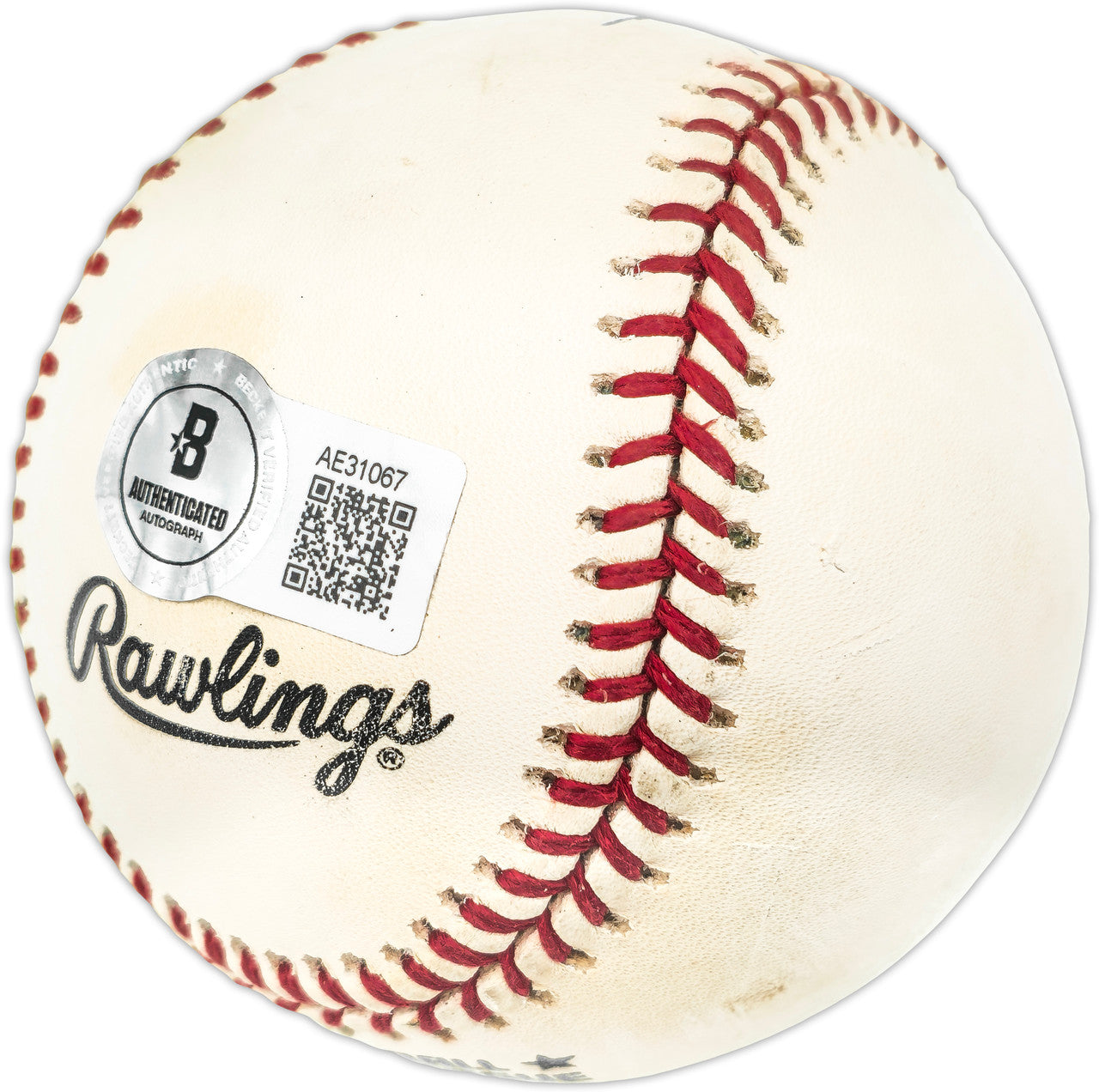 Willie Mays Autographed Official NL Stat Logo Baseball San Francisco Giants Beckett BAS #AE31067