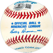 Mike Davis Autographed Official AL Baseball Oakland A's, Los Angeles Dodgers Beckett BAS QR #BR49772