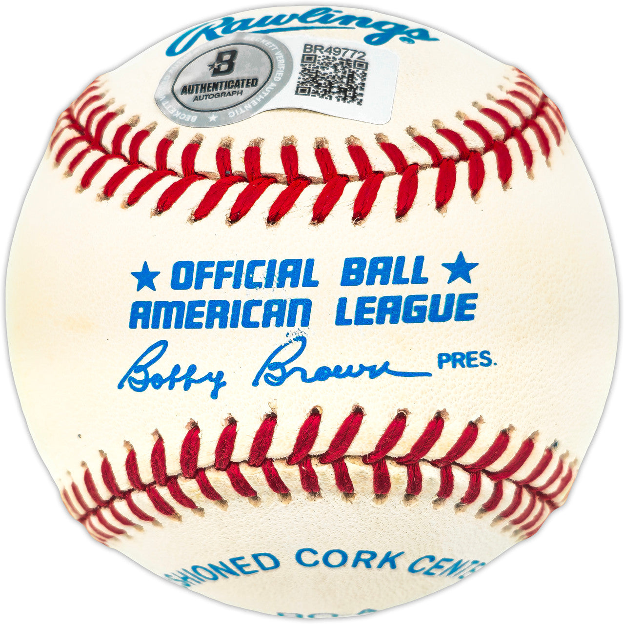 Mike Davis Autographed Official AL Baseball Oakland A's, Los Angeles Dodgers Beckett BAS QR #BR49772