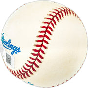 Mike Davis Autographed Official AL Baseball Oakland A's, Los Angeles Dodgers Beckett BAS QR #BR49772
