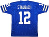 Dallas Cowboys Roger Staubach Autographed Royal Blue Jersey Beckett BAS Witness Stock #212672