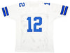 Dallas Cowboys Roger Staubach Autographed White Jersey Beckett BAS Witness Stock #212673