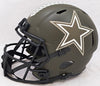 Roger Staubach Autographed Dallas Cowboys Salute To Service Camo Full Size Replica Speed Helmet Beckett BAS Witness Stock #212596
