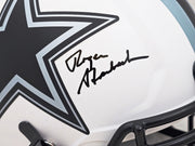 Roger Staubach Autographed Dallas Cowboys Lunar Eclipse White Full Size Authentic Speed Helmet Beckett BAS Witness Stock #212595