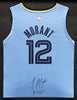 Memphis Grizzlies Ja Morant Autographed Framed Light Blue Fanatics Jersey "ROY 20" Beckett BAS QR Stock #212659